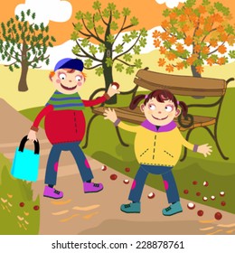 Autumn and children