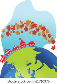 Autumn children train