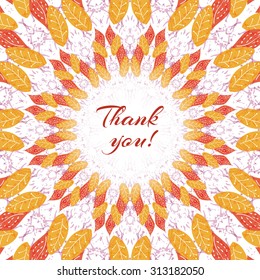 Autumn circle background. Thanksgiving day card or poster with place for your text.