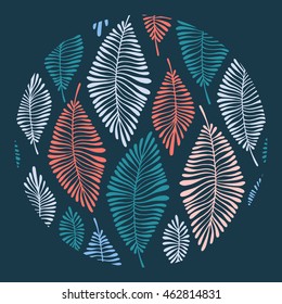 Autumn circle design made of branches. Botanical decoration. 