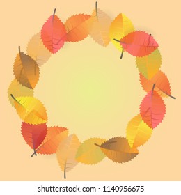 autumn circle leaf vector illustration background