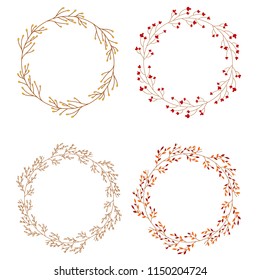 Autumn Circle ornament template | Eps10 file