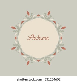 Autumn. Circle. Template for your design. Card.