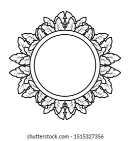 autumn circular frame with leafs decoration vector illustration design