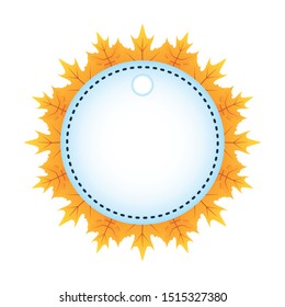 autumn circular frame with leafs decoration vector illustration design
