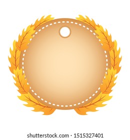 autumn circular frame with leafs decoration vector illustration design