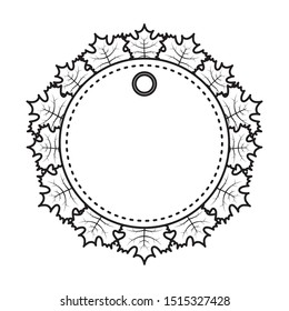 autumn circular frame with leafs decoration vector illustration design