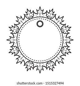 autumn circular frame with leafs decoration vector illustration design