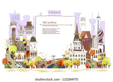 Autumn city background