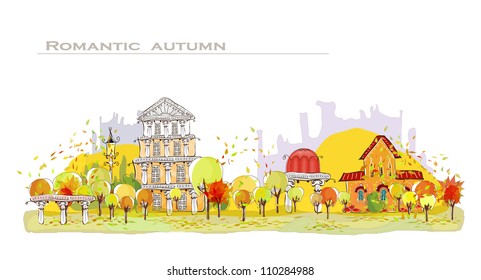 Autumn city background