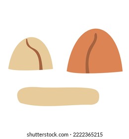Autumn city creator clipart, fall park vector illustrations, small houses in Scandinavian style and colorful trees in flat style.