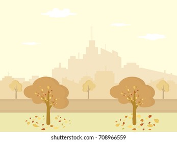 Autumn city landscape