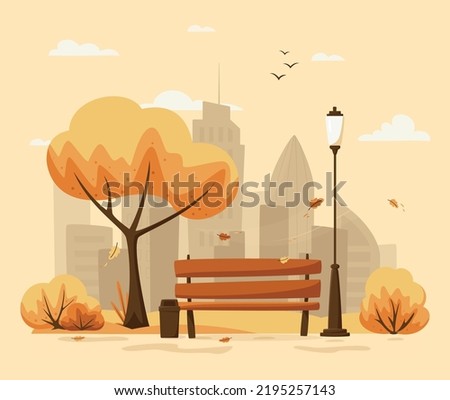 Similar – Image, Stock Photo City Park In Autumn Season