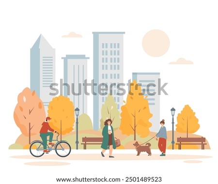 Similar – Image, Stock Photo City Park In Autumn Season