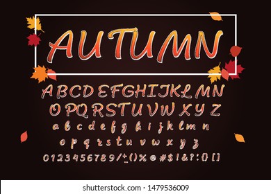 Autumn classic alphabet letters set. Exclusive Custom Letters. alphabet designs for logo, Poster, Invitation, etc. Typography font classic style, regular and italic vector illustrator