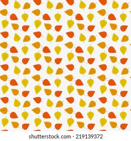 Autumn clean leaf modern seamless pattern on light background