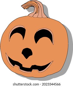 Autumn clip art hand painted, isolated. Halloween pumpkin. Vector cartoon Illustration.  for invitations, greeting cards, print, banners, poster, fashion design, banner halloween party holiday