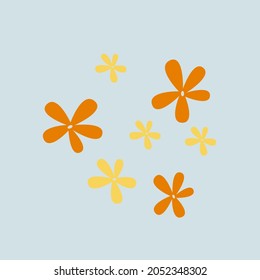 Autumn clip art leaves and flower vector design