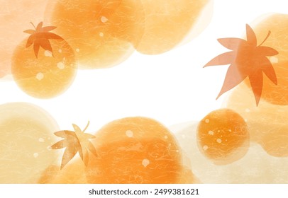 Autumn Clip art Watercolor Background of Autumn Leaves