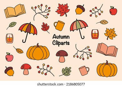 Autumn Cliparts. For Autumn Planner, Autumn Stickers, Fall Planner, Fall Stickers