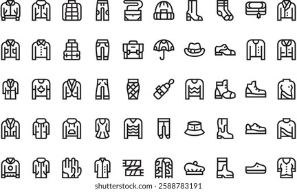 Autumn clothes and accesories icons High-Quality Vector Icons Collection with Editable Stroke. Ideal for Professional and Creative Projects.