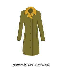 autumn clothes long warm coat with collar and button pockets
