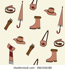 Autumn clothes on light background