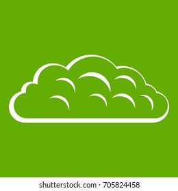 Autumn cloud icon white isolated on green background. Vector illustration