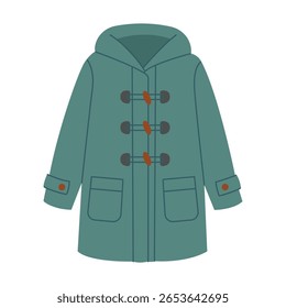 Autumn coat. Hand-drawn illustration. Flat vector illustration isolated on a white background