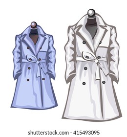 Autumn coat. Vector illustration.