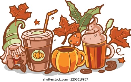 Autumn Coffee Gnome Fall Thanksgiving 