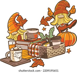 Autumn Coffee Gnome Fall Thanksgiving 