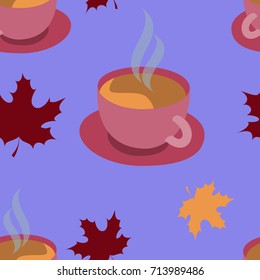 Autumn and coffee pattern