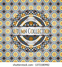 Autumn Collection arabic style badge. Arabesque decoration.