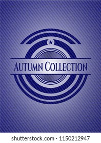 Autumn Collection badge with denim texture