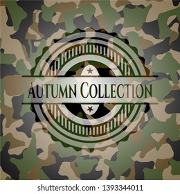 Autumn Collection camouflaged emblem. Vector Illustration. Detailed.