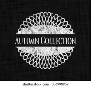 Autumn Collection chalk emblem written on a blackboard