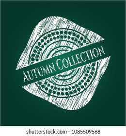Autumn Collection chalkboard emblem on black board
