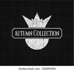 Autumn Collection chalkboard emblem on black board