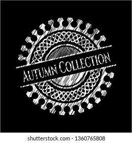 Autumn Collection chalkboard emblem written on a blackboard