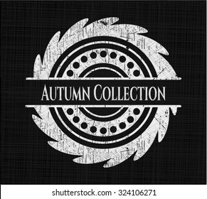 Autumn Collection chalkboard emblem written on a blackboard