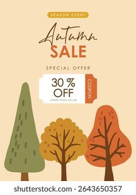 Autumn collection, autumn cozy set, design for posters, banner, greeting cards, stickers, sale