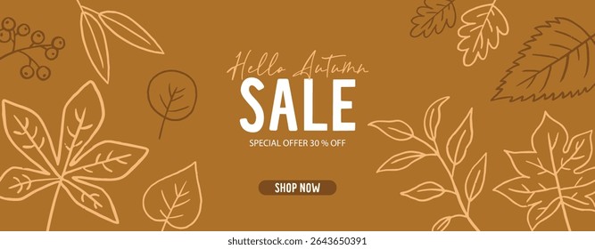 Autumn collection, autumn cozy set, design for posters, banner, greeting cards, stickers, sale