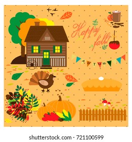 Autumn collection with elements for design