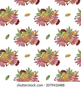 Autumn collection flora pattern vector watercolor save the date