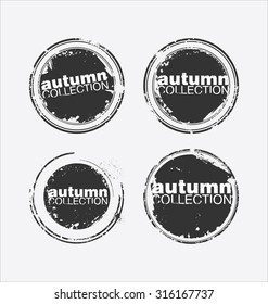 Autumn collection grungy stamp