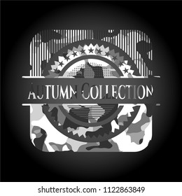 Autumn Collection on grey camo pattern