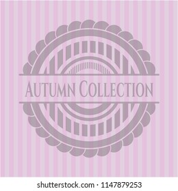 Autumn Collection pink emblem. Vintage.