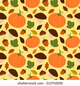 autumn collection season seamless vector pattern background illustration