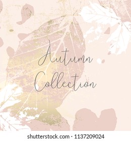 Autumn collection trendy chic gold blush background for social media, advertising, banner, invitation card, wedding, fashion header